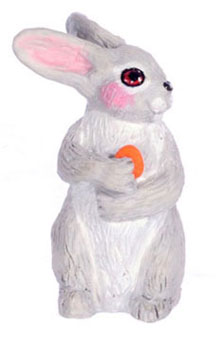 Dollhouse Miniature Rabbit, Gray